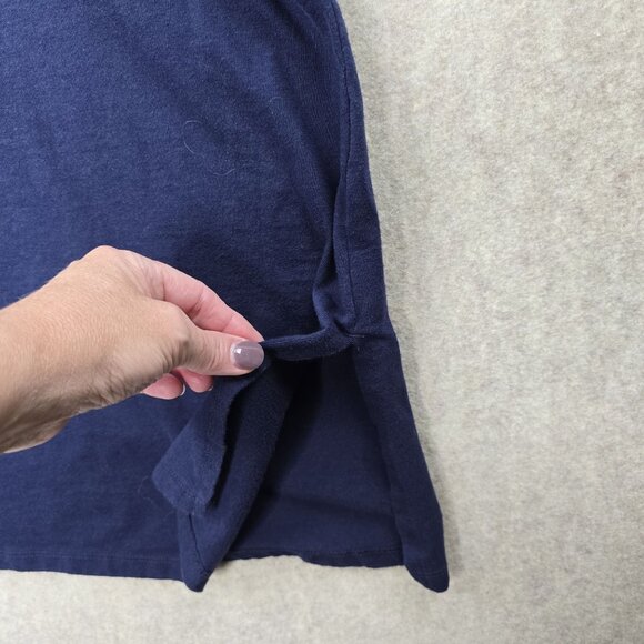 Woman Within Navy Short Sleeve Dress 2X 26/28 Cotton/Polyester Blend - Picture 3 of 8